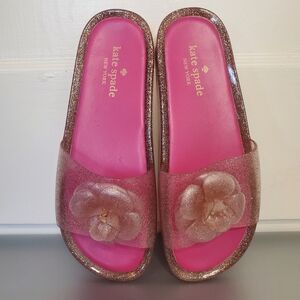Kate Spade Splash Glitter Jelly Slides – Size 9 – Pink